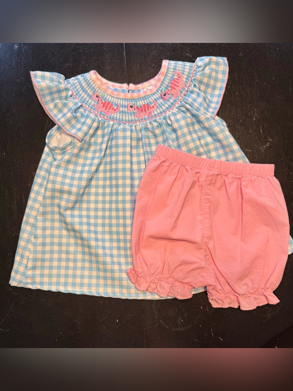 Marie Nicole Smocked Dinosaurs set- Size XS